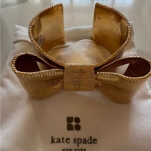 Kate Spade Gold Textured Bow Bracelet